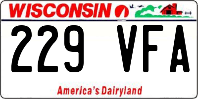 WI license plate 229VFA