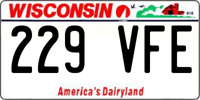 WI license plate 229VFE