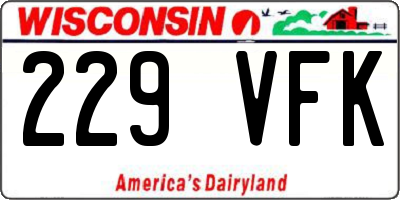 WI license plate 229VFK