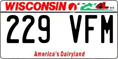 WI license plate 229VFM