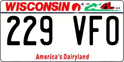 WI license plate 229VFO