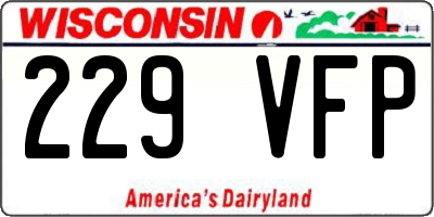 WI license plate 229VFP