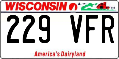 WI license plate 229VFR