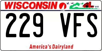 WI license plate 229VFS