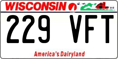 WI license plate 229VFT