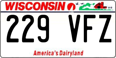 WI license plate 229VFZ