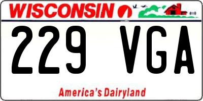 WI license plate 229VGA