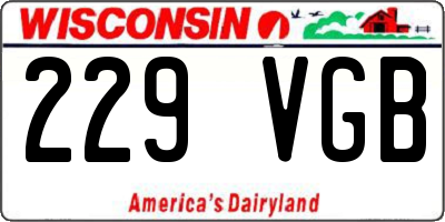 WI license plate 229VGB