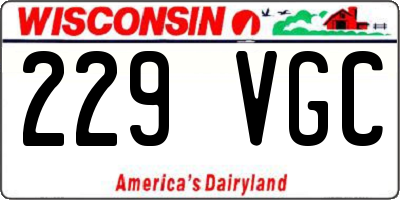 WI license plate 229VGC