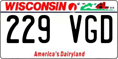 WI license plate 229VGD