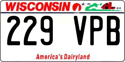 WI license plate 229VPB
