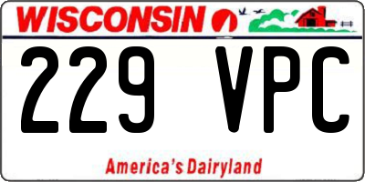 WI license plate 229VPC