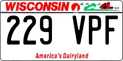 WI license plate 229VPF