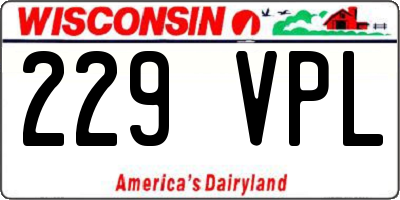 WI license plate 229VPL