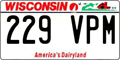 WI license plate 229VPM