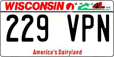 WI license plate 229VPN