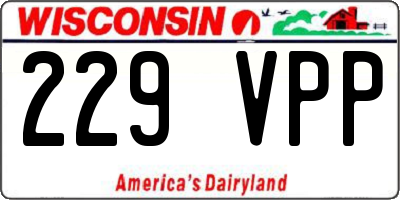 WI license plate 229VPP