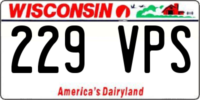 WI license plate 229VPS