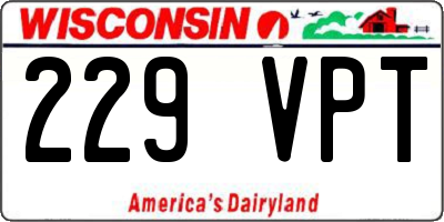 WI license plate 229VPT