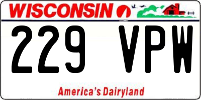 WI license plate 229VPW
