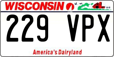 WI license plate 229VPX