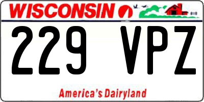 WI license plate 229VPZ