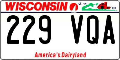 WI license plate 229VQA