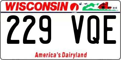 WI license plate 229VQE