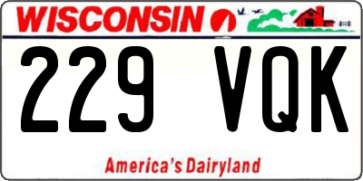 WI license plate 229VQK