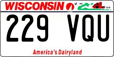 WI license plate 229VQU