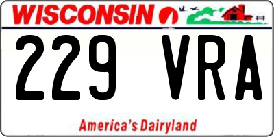 WI license plate 229VRA