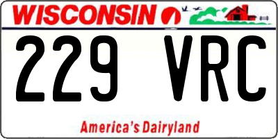 WI license plate 229VRC