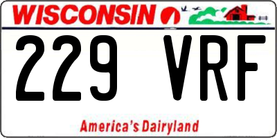 WI license plate 229VRF