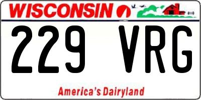 WI license plate 229VRG