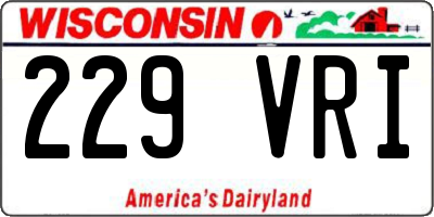 WI license plate 229VRI