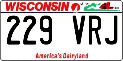 WI license plate 229VRJ