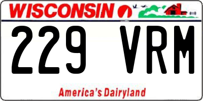 WI license plate 229VRM