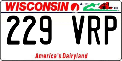 WI license plate 229VRP