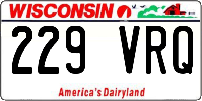 WI license plate 229VRQ