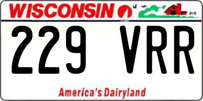WI license plate 229VRR