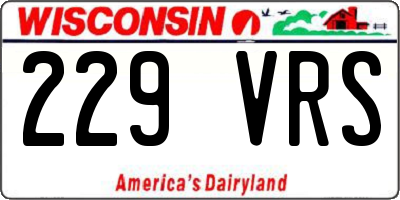 WI license plate 229VRS