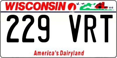 WI license plate 229VRT