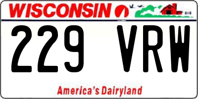 WI license plate 229VRW