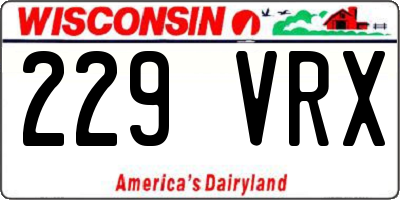 WI license plate 229VRX