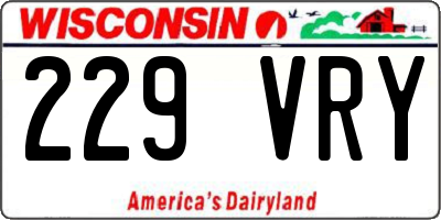 WI license plate 229VRY