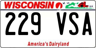 WI license plate 229VSA