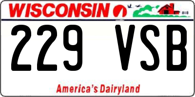 WI license plate 229VSB