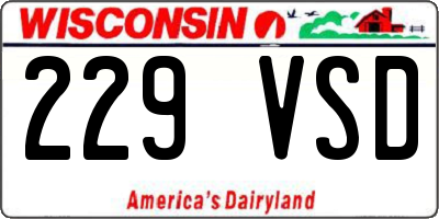 WI license plate 229VSD
