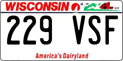 WI license plate 229VSF