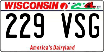 WI license plate 229VSG